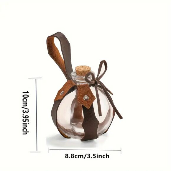 5PC Renaissance Medieval Belt Set w/ Pouch, Bottle, Hikes Faux Leather Cosplay - Picture 3 of 13